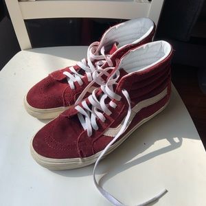 Vans Red Skate Hi Suede